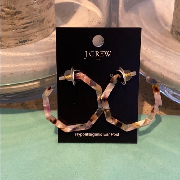J. Crew Tortoise multi color hexagon earrings. - Picture 6 of 8